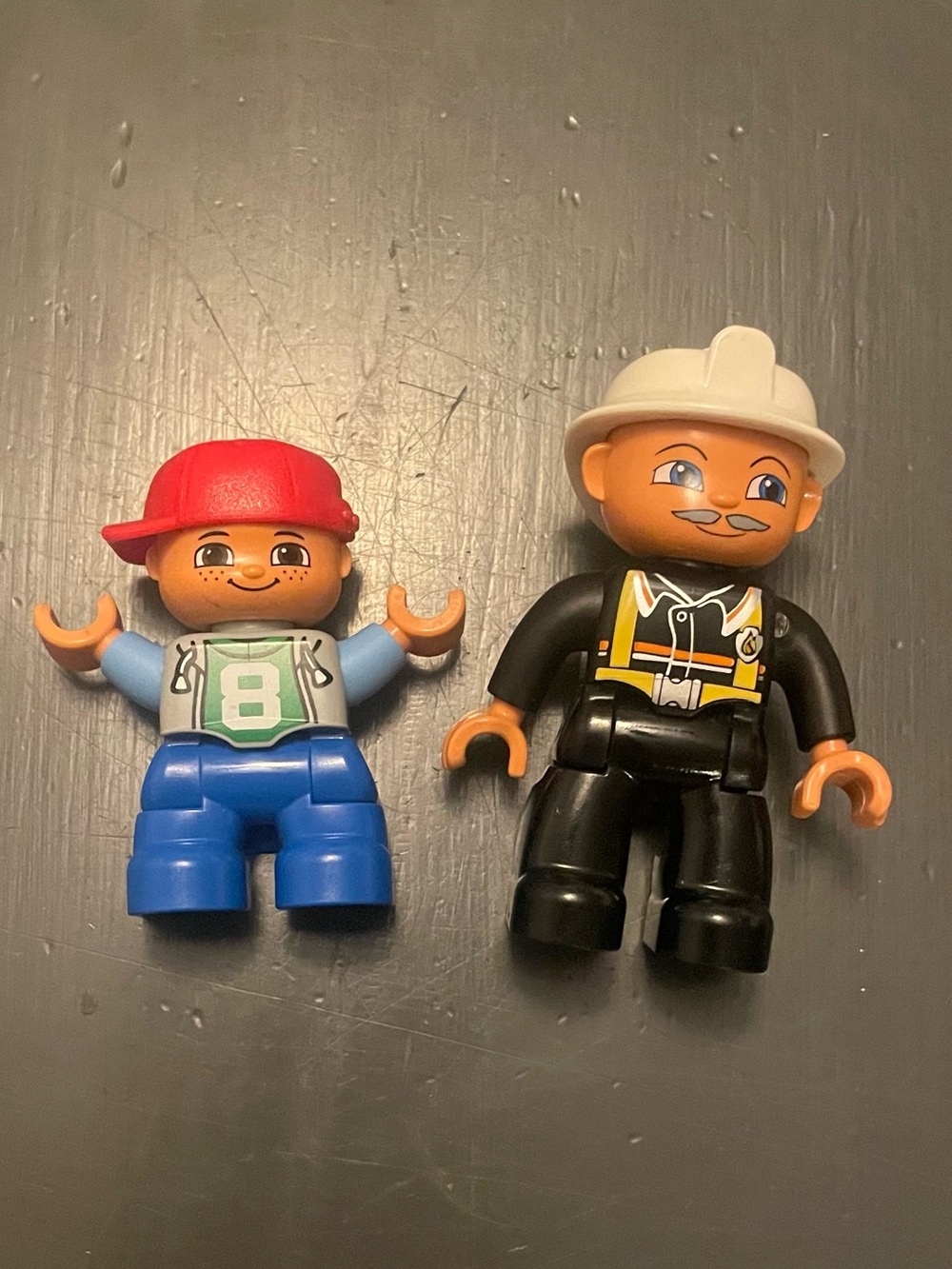 Lego dupllo minifigures kid and firefighter